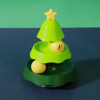 FurryFusion Jouet interactif pour chat en forme d'arbre de Noël