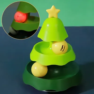 FurryFusion Jouet interactif pour chat en forme d'arbre de Noël