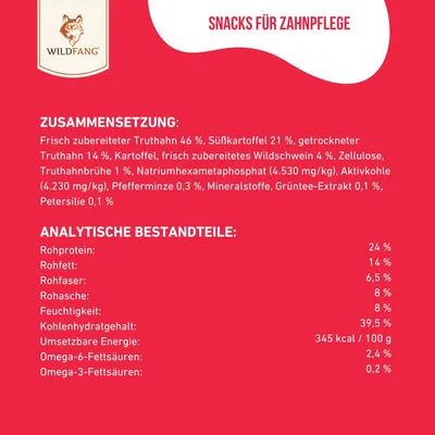 Wildfang® Snacks fonctionnels pour soins dentaires pour chiens