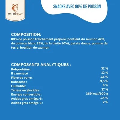 Wildfang® Snacks sans céréales à 80% de poisson