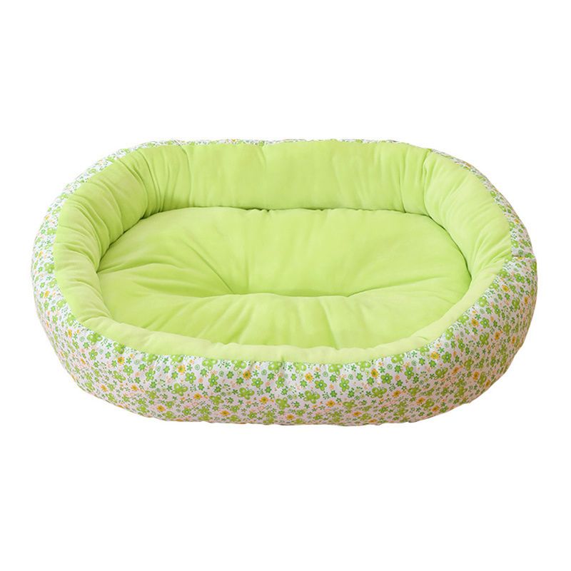 IntiMeg Panier pour Chien et Chat-Petites fleurs vertes