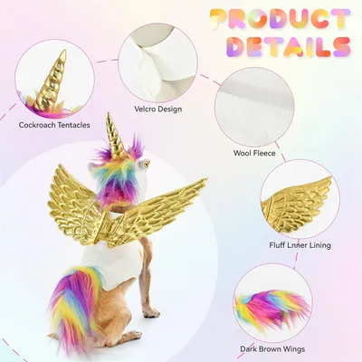 IntiMeg Costume de licorne pour chat