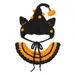 IntiMeg Collier et bonnet tricotés pour chat Halloween