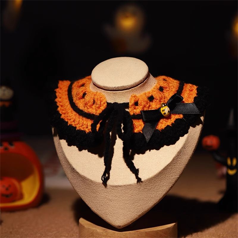IntiMeg Collier et bonnet tricotés pour chat Halloween