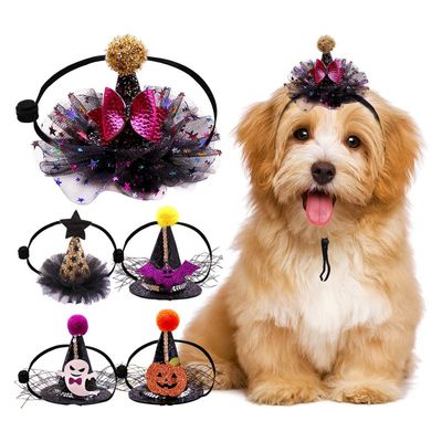IntiMeg Lot de petits chapeaux Halloween pour chien et chat