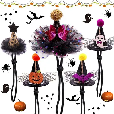 IntiMeg Halloween-Hüte für Hunde und Katzen, 5er-Set IntiMeg Halloween-Hüte für Hunde und Katzen, 5er-Set