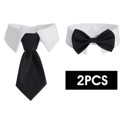 IntiMeg Lot de 2 Cravates et nœuds papillon pour Chien et Chat
