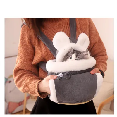 IntiMeg Mochila transportadora de peluche para gatos