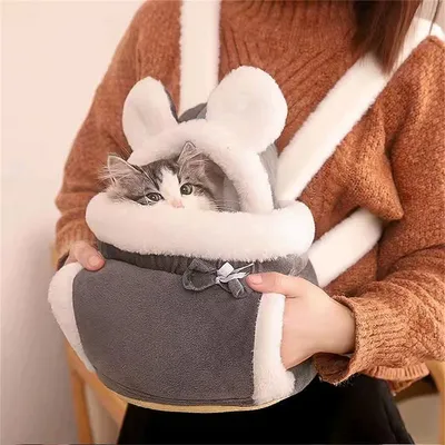 IntiMeg Mochila transportadora de peluche para gatos