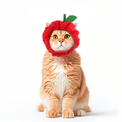 IntiMeg Chapeau de fête pour chat - Pomme rouge