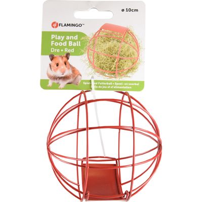 Flamingo - Balle à nourriture Ronde Rouge 10 cm pour rongeur
