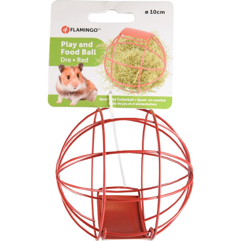 Flamingo - Balle à nourriture Ronde Rouge 10 cm pour rongeur