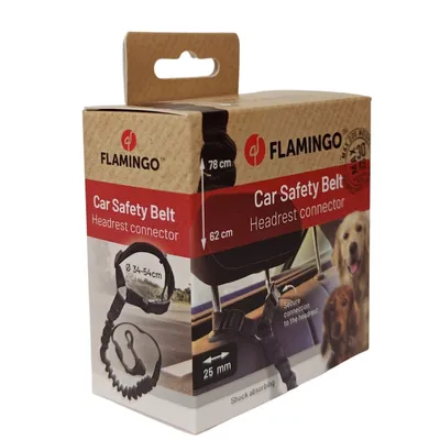Flamingo - Laisse de voiture Ramone Noir M pour chien max 30 kg