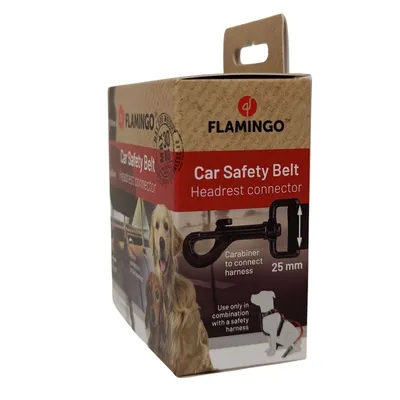 Flamingo - Laisse de voiture Ramone Noir M pour chien max 30 kg