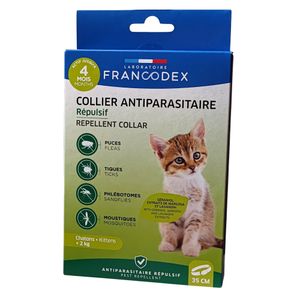 Collier Anti Puces Et Tiques Pour Chat – Protection 8 Mois, Naturel, étanche, Réglable, Réduit Risque Leishmaniose