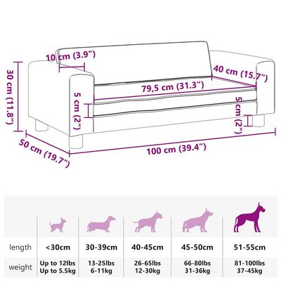 vidaXL lit pour chien Velours