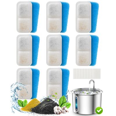 Oneisall - Filtres Fontaine à Eau - Recharge 2L Paquet de 8