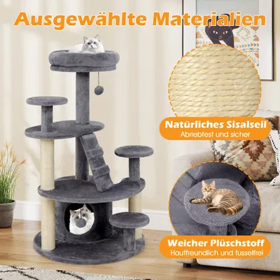 GIANTEX Mehrstöckiger Kratzbaum Mit Plüschoberfläche GIANTEX Mehrstöckiger Kratzbaum Mit Plüschoberfläche