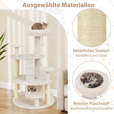 GIANTEX Mehrstöckiger Kratzbaum Mit Plüschoberfläche
