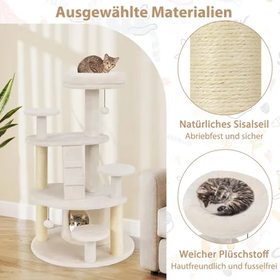 GIANTEX Mehrstöckiger Kratzbaum Mit Plüschoberfläche GIANTEX Mehrstöckiger Kratzbaum Mit Plüschoberfläche