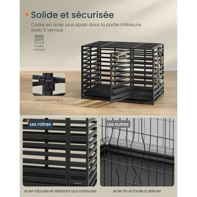 Feandrea Cage pour Chien Robuste, Niche Extensible