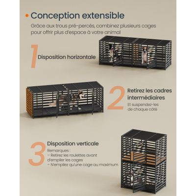 Feandrea Cage pour Chien Robuste, Niche Extensible