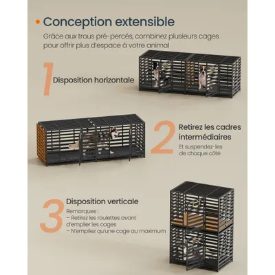 Feandrea Cage pour Chien Robuste, Niche Extensible