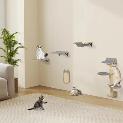 GIANTEX Arbre à Chat Mural avec 4 Niveaux Griffoir en Sisal