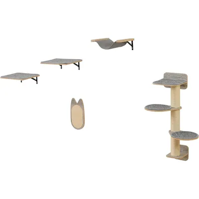 GIANTEX Arbre à Chat Mural avec 4 Niveaux Griffoir en Sisal