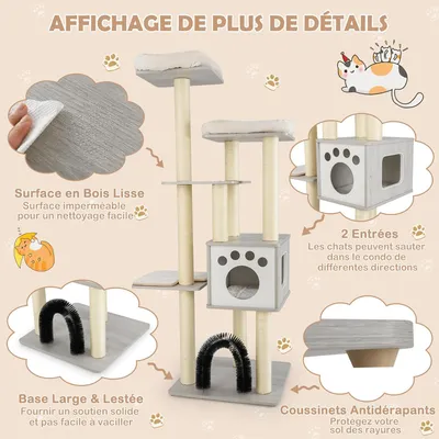 GIANTEX Arbre a Chat avec Arche Auto-Toilettage