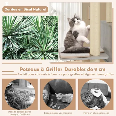 GIANTEX Arbre a Chat avec Arche Auto-Toilettage