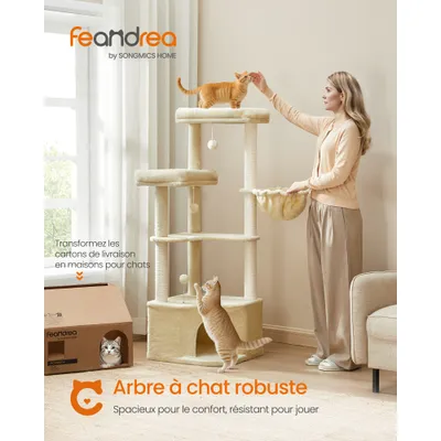Feandrea Arbre à Chat,Tour de Jeux pour Chats,Grandes Plateformes