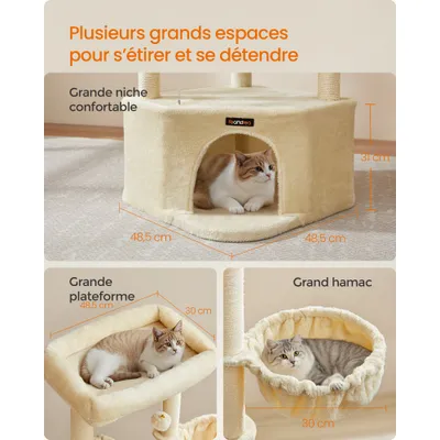 Feandrea Arbre à Chat,Tour de Jeux pour Chats,Grandes Plateformes