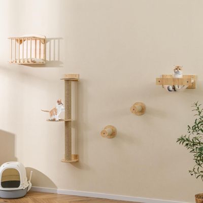 GIANTEX 4-In-1 Wand-Kratzbaum Mit Sisal-Kratzfläche