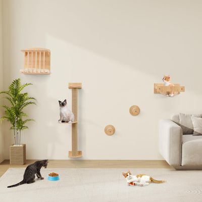GIANTEX 4-In-1 Wand-Kratzbaum Mit Sisal-Kratzfläche