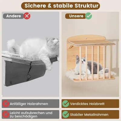 GIANTEX 4-In-1 Wand-Kratzbaum Mit Sisal-Kratzfläche GIANTEX 4-In-1 Wand-Kratzbaum Mit Sisal-Kratzfläche