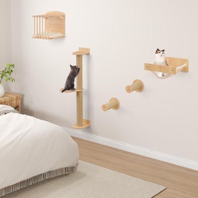 GIANTEX 4-In-1 Wand-Kratzbaum Mit Sisal-Kratzfläche