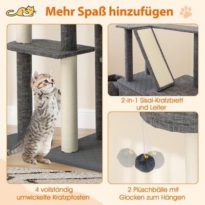 GIANTEX Katzenkratzbaum Mit Plattformen, Höhlen Und Kratzsäulen