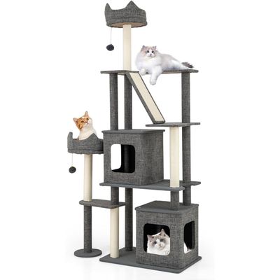 GIANTEX Arbre à Chats XXL 7 Niveaux avec Poteaux à Gratter