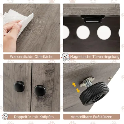 GIANTEX Kratzbaum Mit Katzentoilettenmöbel Und Kratzfläche GIANTEX Kratzbaum Mit Katzentoilettenmöbel Und Kratzfläche