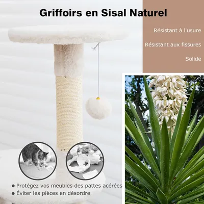 GIANTEX Arbre à Chat avec Meuble Litière et Griffoir