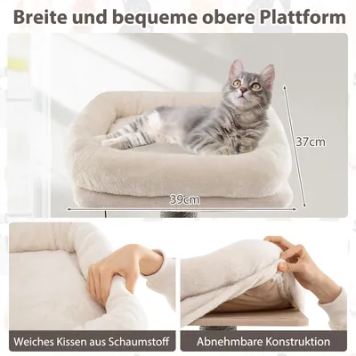 GIANTEX Kratzbaum Mit Oberer Sitzplattform Und Häuschen