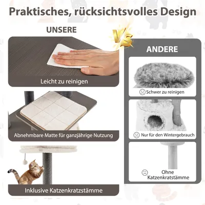GIANTEX Kratzbaum Mit Oberer Sitzplattform Und Häuschen