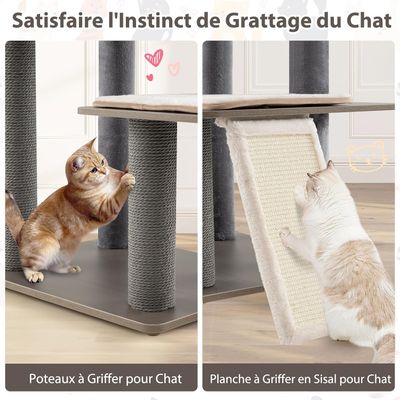 GIANTEX Arbre a Chat avec Perchoir Supérieur et Condo