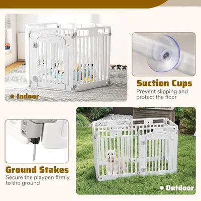 GIANTEX Parc pour Chien Pliable en Plastique,Forme Personnalisé