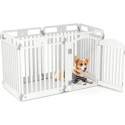 GIANTEX Parc pour Chien Pliable en Plastique,Forme Personnalisé