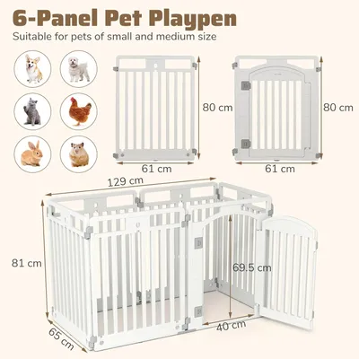 GIANTEX Parc pour Chien Pliable en Plastique,Forme Personnalisé