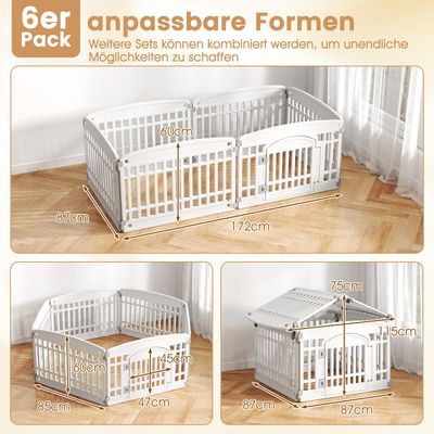 GIANTEX Faltbarer Hundepark aus Kunststoff, individuelle Form