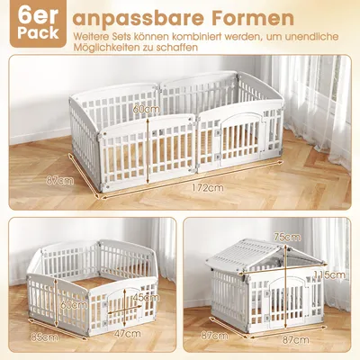 GIANTEX Faltbarer Hundepark aus Kunststoff, individuelle Form
