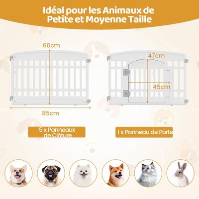 GIANTEX Parc pour Chien Pliable en Plastique,Forme Personnalisé